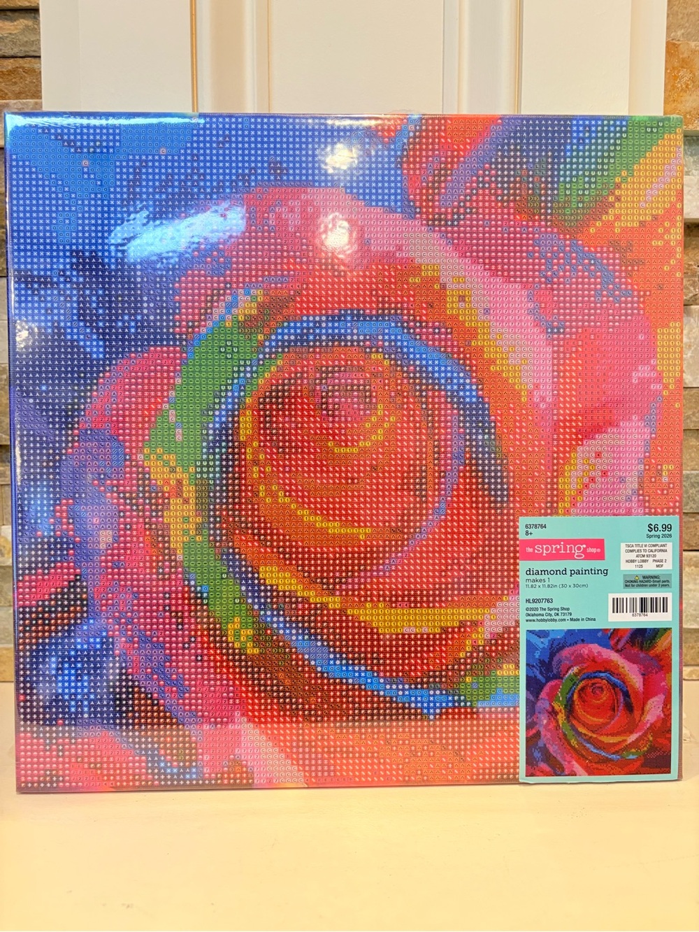 The Spring Shop Colorful Rose Diamond Painting Canvas - Multicolor